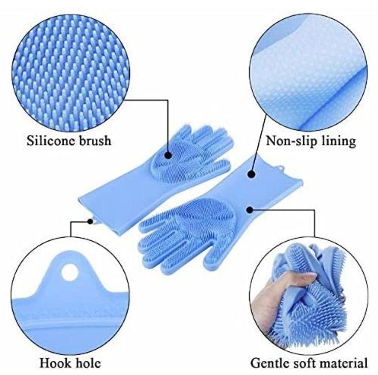 Silicon Cleaning Gloves(Kitchen Dishwashing and Pet Grooming)