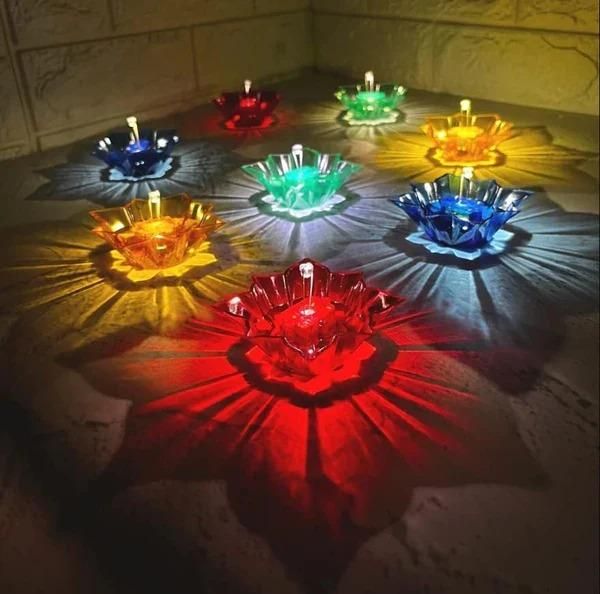 3D Reflective Shadow Colourful Diya