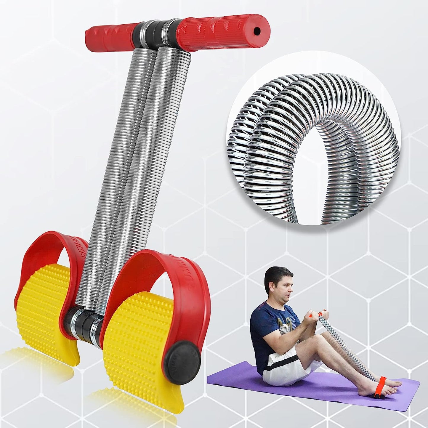 Tummy Trimmer for Men & Women With Double Spring Equipment for Men & Women (Yellow)