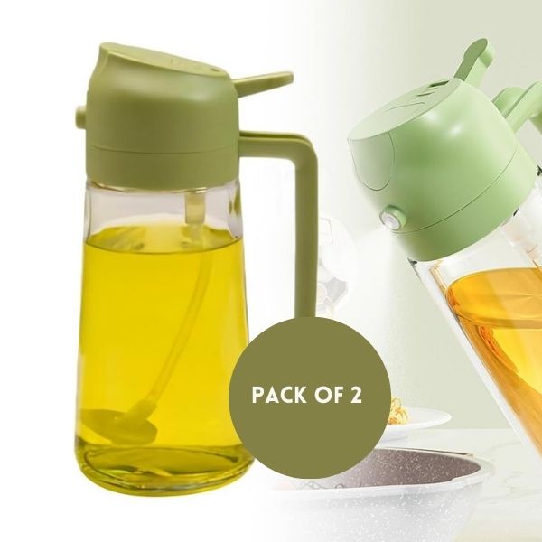 2 in 1 Glass Oil Dispenser Bottle ( Pack of 2 )