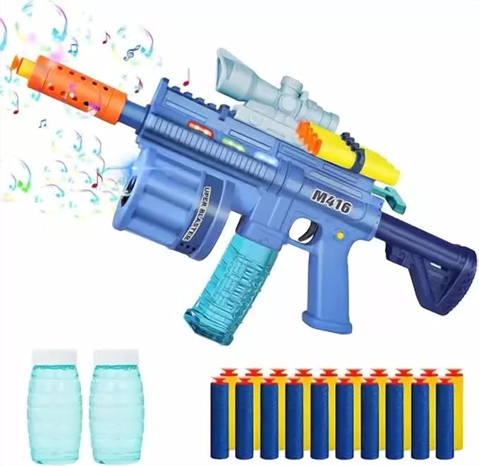 3 Times The Fun: Gel Blaster, Soft Bullet Gun, and Bubble Machine