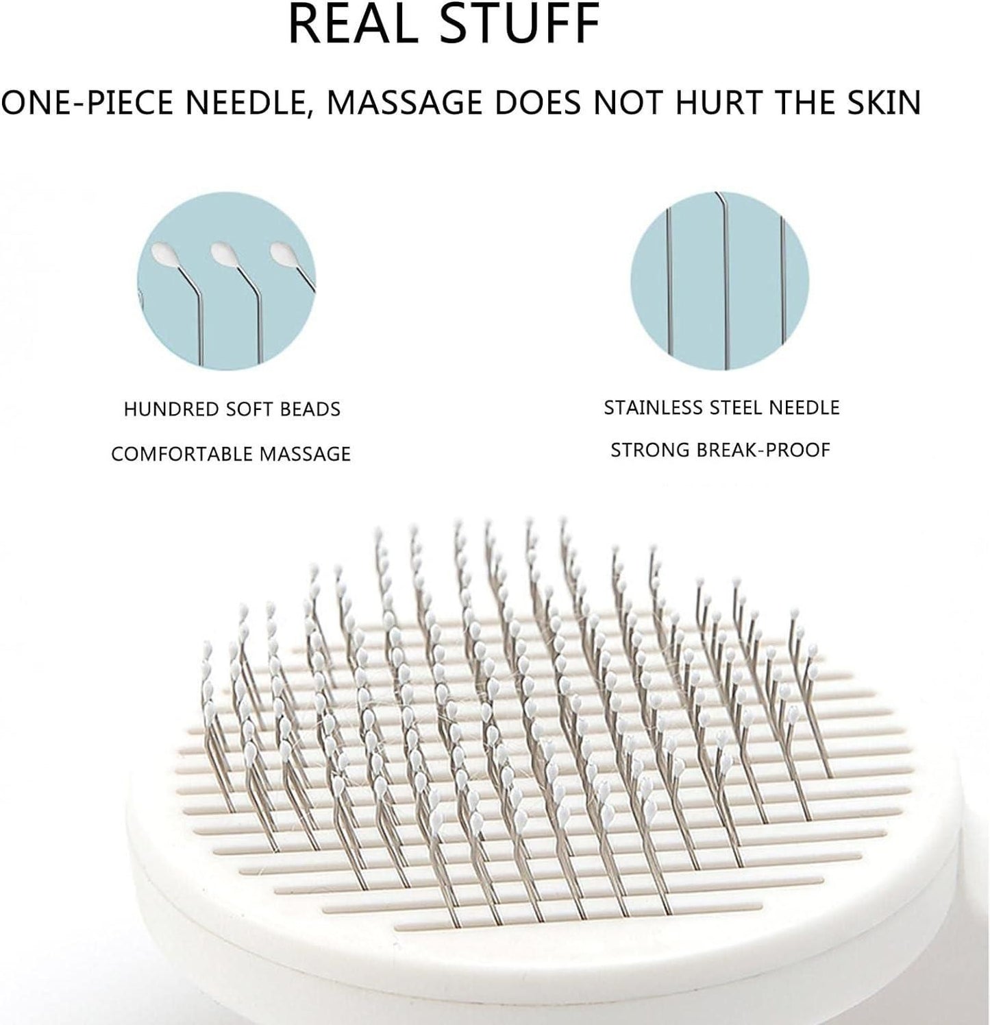 Plastic Grey Pet Cat Head Comb With Cleaning Needle, Shedding Massager