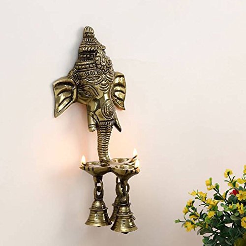 Ganesh Wall Hanging Deepak with Bells