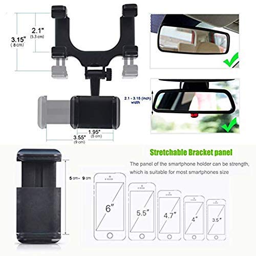 Car Mobile Holder- Rearview Mirror Phone Holder