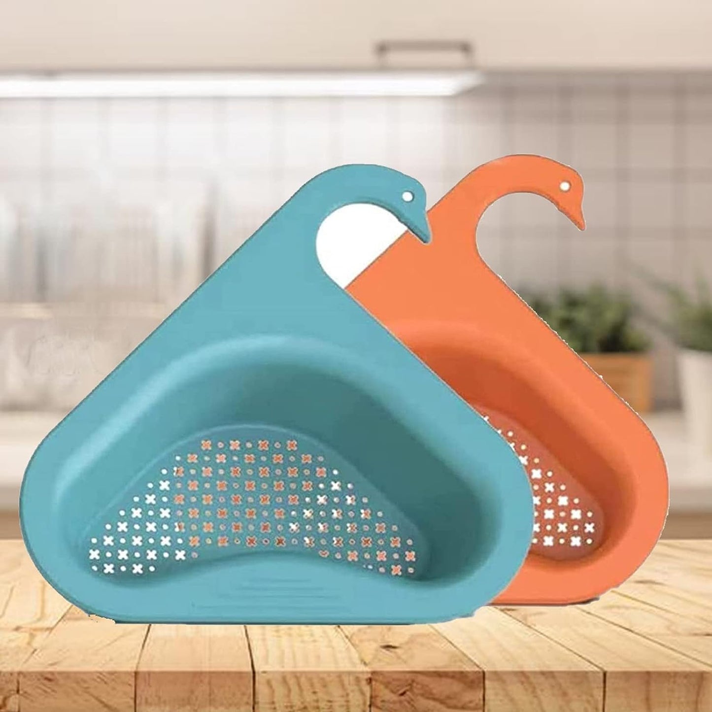 Swan Shape Sink Basket, Corner Kitchen Sink Strainer (Pack Of 2 )