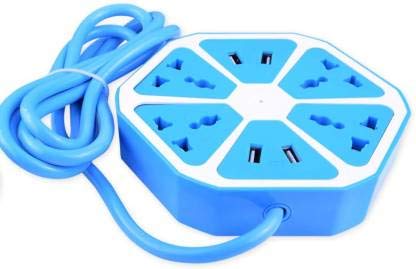4 Socket 4 USB Hexagonal Extension 1.8 M Cord Board