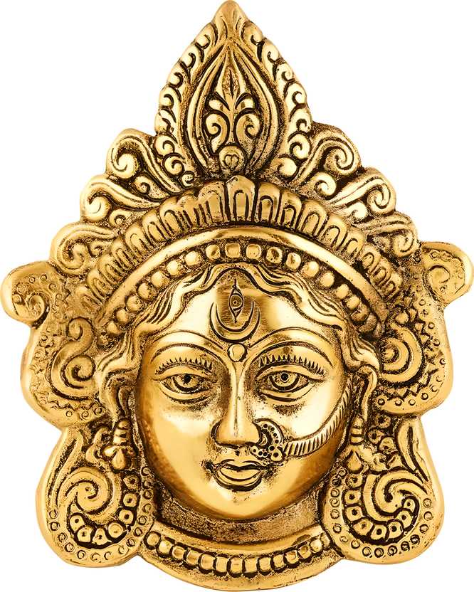 Maa Durga Goddess Wall Hanging Metal (Gold)