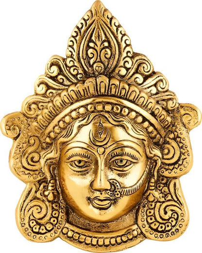 Maa Durga Goddess Wall Hanging Metal (Gold)
