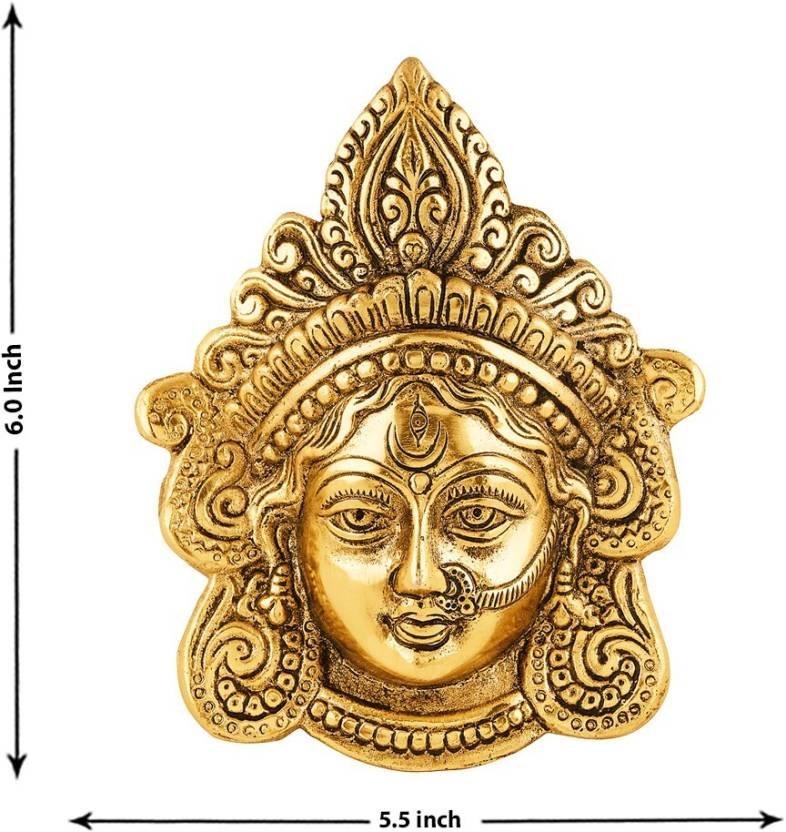 Maa Durga Goddess Wall Hanging Metal (Gold)
