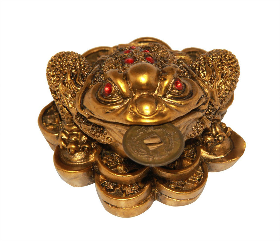 Vastu Feng Shui Three Legged Frog With Coin For Health, Wealth and Happiness | Decorative Showpiece for Home decor - 7 cm