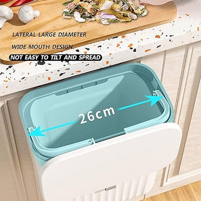 Hanging Trash Can for Kitchen Cabinet Door with Lid