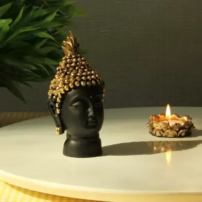 Buddha Head | For Good Luck, Positive Fortune, Success, Prosperity & Home Decor - 14 cm