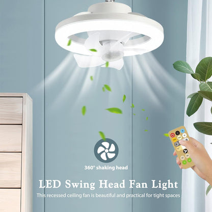 Ceiling Fan with LED Light, Remote Control, 3 Color