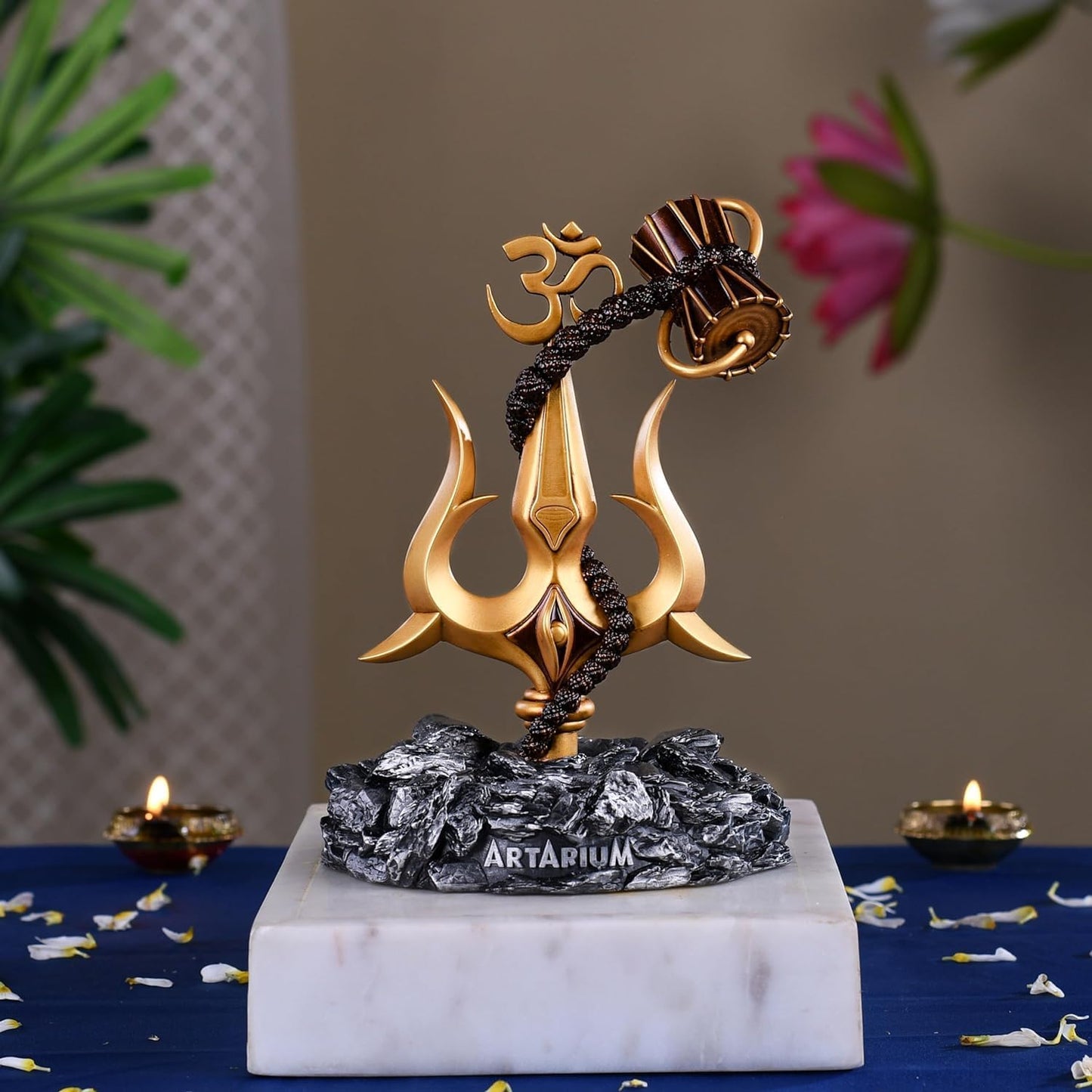 Trishul with Damru Decorative Showpiece for Pooja, Decoration,Temple Home Decor