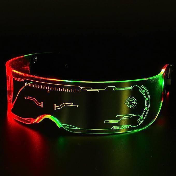 Led Glasses Light Up Glasses Led Visor Glasses 7 colors and 5 modes, Luminous Glasses