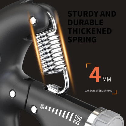 Hand Grip Strength Trainer with Counter 10 to 100 kg, Non-Slip Gripper, for Hand Exercising (Black)