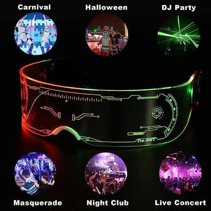 Led Glasses Light Up Glasses Led Visor Glasses 7 colors and 5 modes, Luminous Glasses