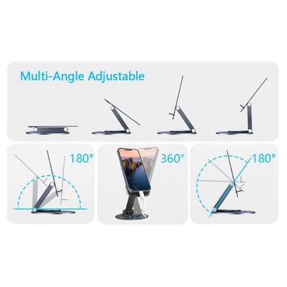 Mobile Stand with Tabletop Grip and Stable Support, 360° Rotating Holder