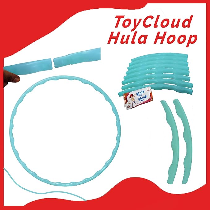 Toy Cloud Hula Hoop Zig-Zag (8 Inter-Lockable Pieces) for Adult ( Multi Colour)