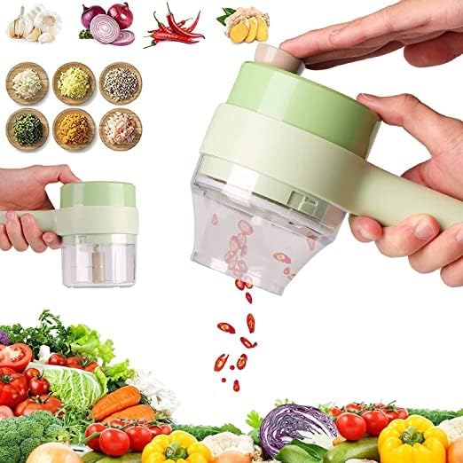 4 in 1 Electric Handheld Cooking Hammer Vegetable Cutter Set Food Chopper Multifunction