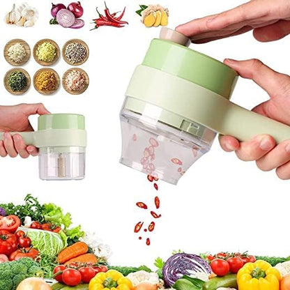 4 in 1 Electric Handheld Cooking Hammer Vegetable Cutter Set Food Chopper Multifunction