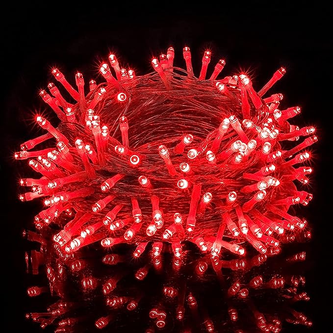 Decorative Led String/Rice Light | 36 Feet Single Colour String Light for Home Decor(Red)