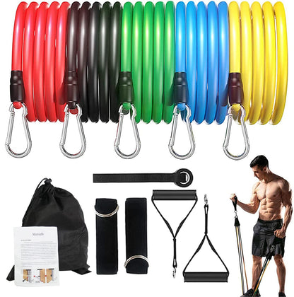 Toning Tube Set of 5 with Foam Handle 1 Set of 11 Pieces