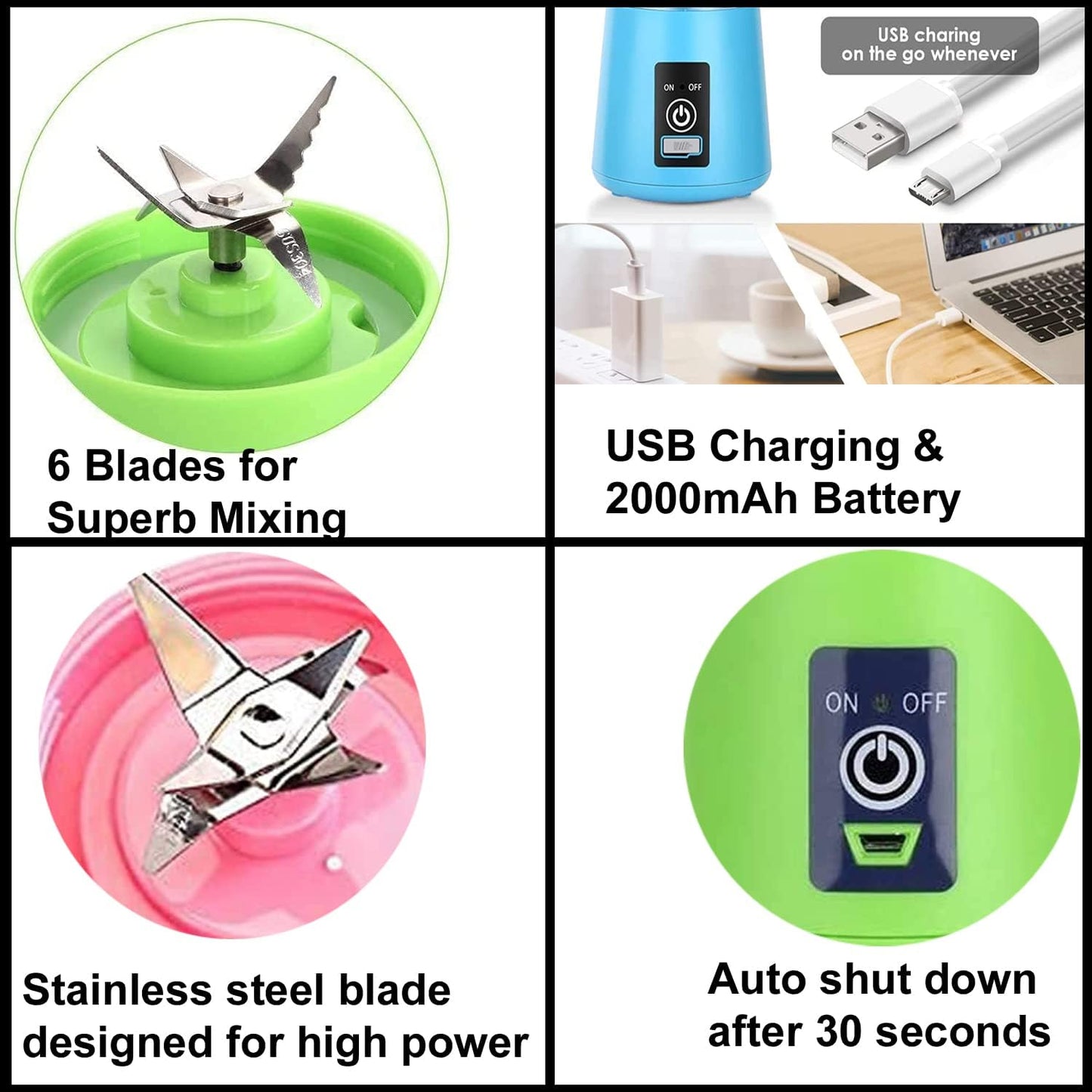 Portable Rechargeable Electric USB Juicer Mixer