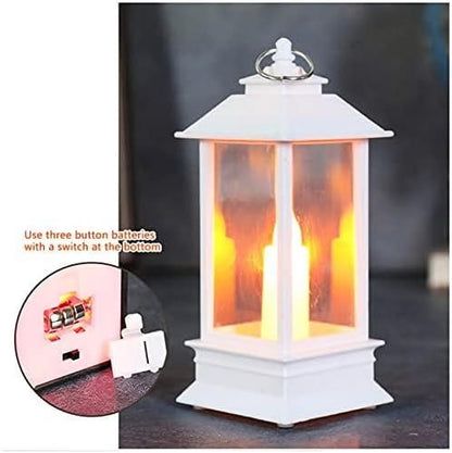 Decorative Lanterns Hanging Lantern with Flashing Led Pillar Candles Battery Operated