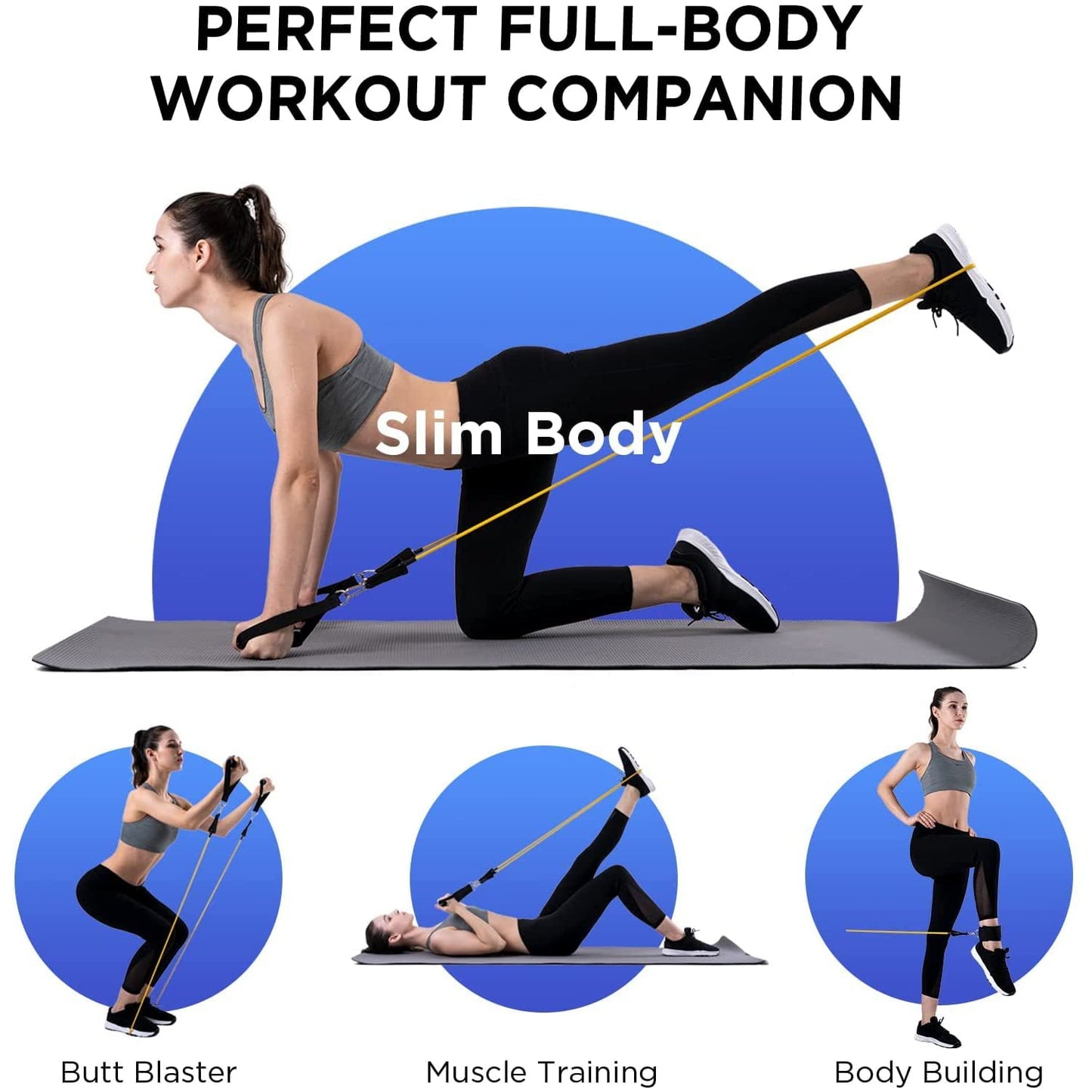 Toning Tube Set of 5 with Foam Handle 1 Set of 11 Pieces