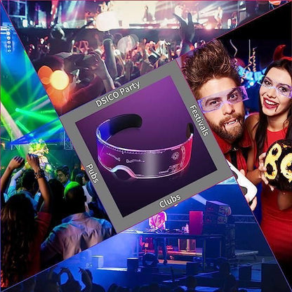 Led Glasses Light Up Glasses Led Visor Glasses 7 colors and 5 modes, Luminous Glasses