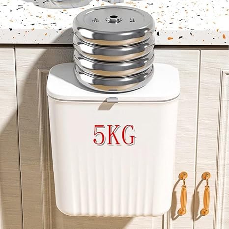 Hanging Trash Can for Kitchen Cabinet Door with Lid