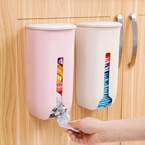 Wall Hanging Extraction Garbage Bags Kitchen Organizer Plastic Wall Mounted Rubbish Bag Container