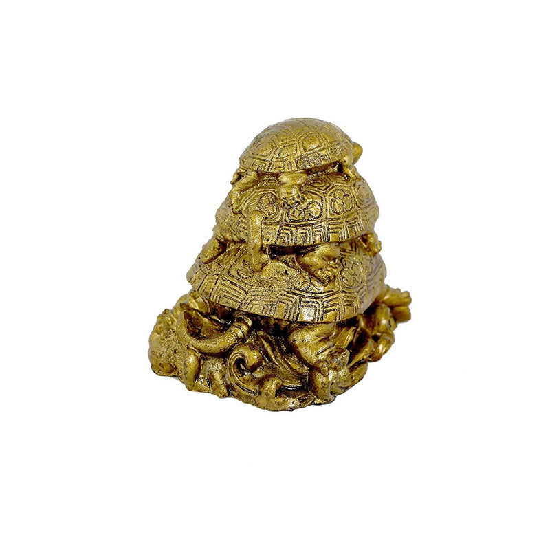 Three Tiered Turtle Tortoise Family For Positive Environment, Health, Wealth, Success, Good Luck and Home Decor - 12 cm