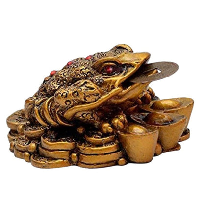 Vastu Feng Shui Three Legged Frog With Coin For Health, Wealth and Happiness | Decorative Showpiece for Home decor - 7 cm