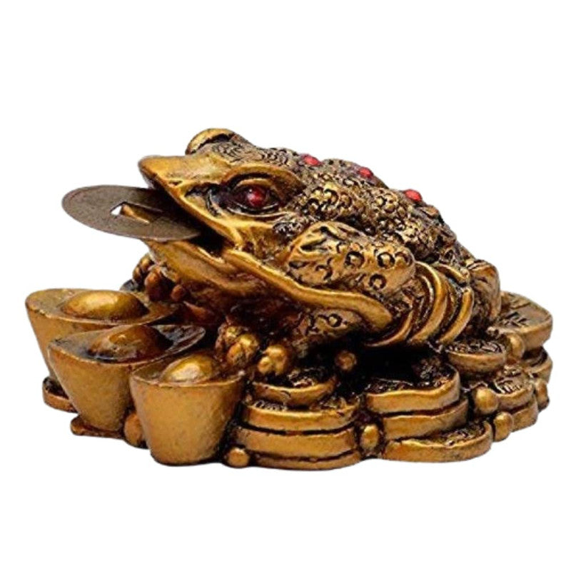 Vastu Feng Shui Three Legged Frog With Coin For Health, Wealth and Happiness | Decorative Showpiece for Home decor - 7 cm