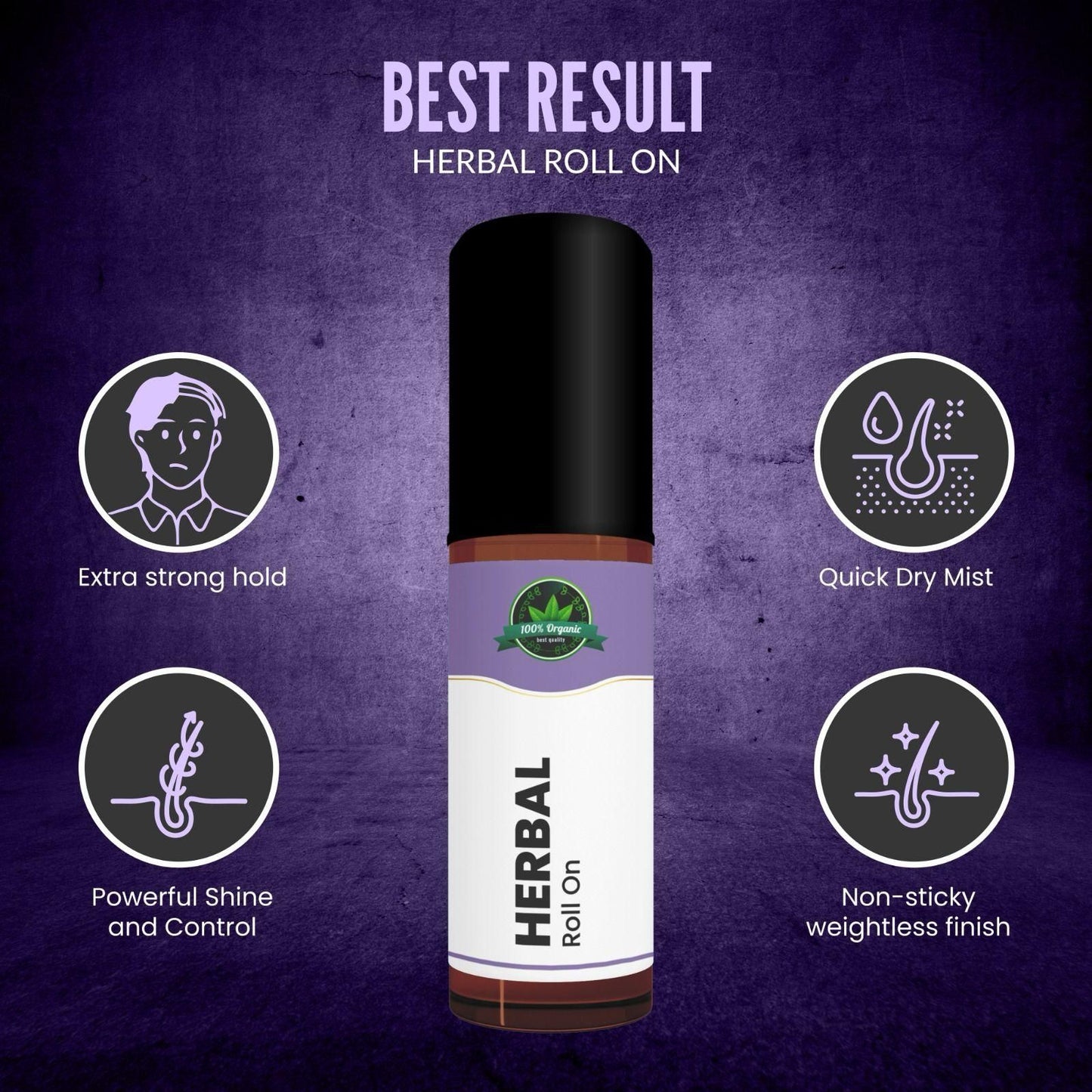 HERBAL Roll On 100% Organic (Pack of 2)