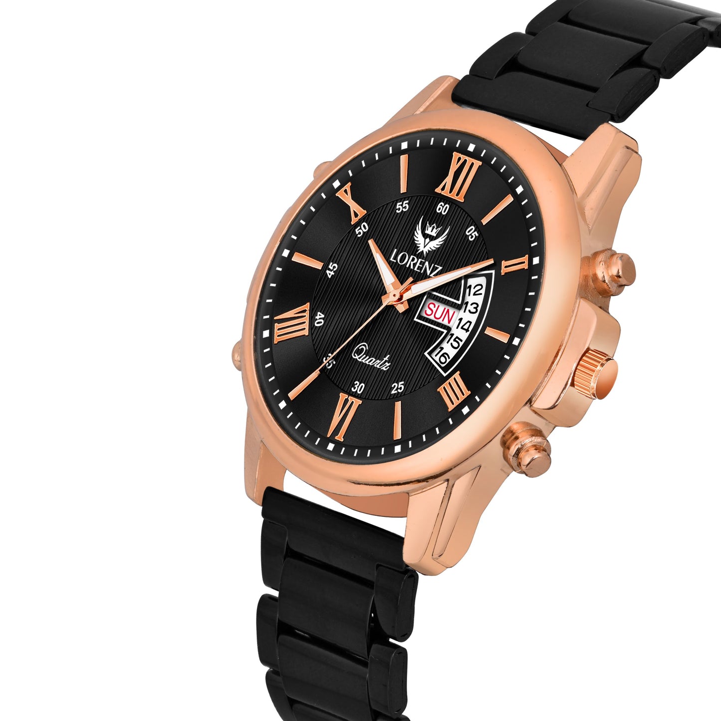 Lorenz Analogue Day Date Functioning Stainless Steel Chain Watch for Men