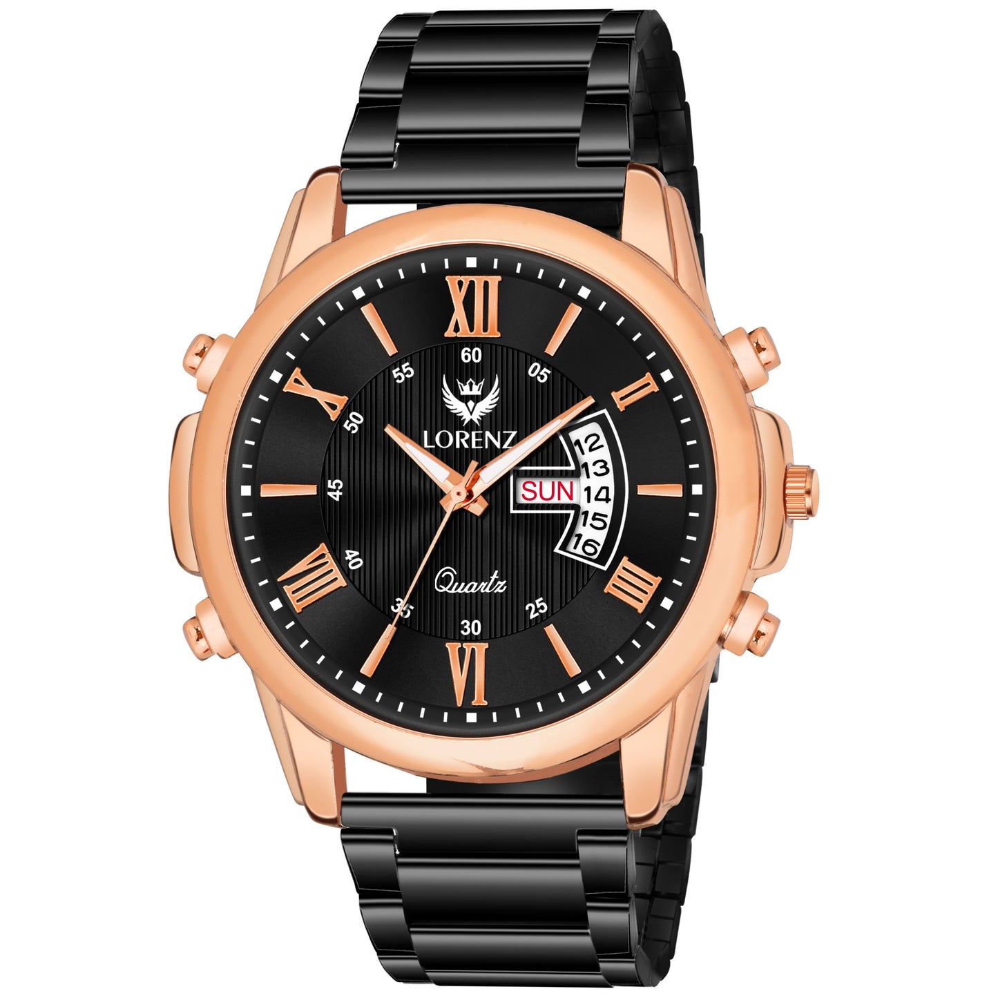 Lorenz Analogue Day Date Functioning Stainless Steel Chain Watch for Men