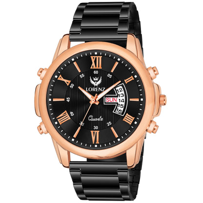 Lorenz Analogue Day Date Functioning Stainless Steel Chain Watch for Men